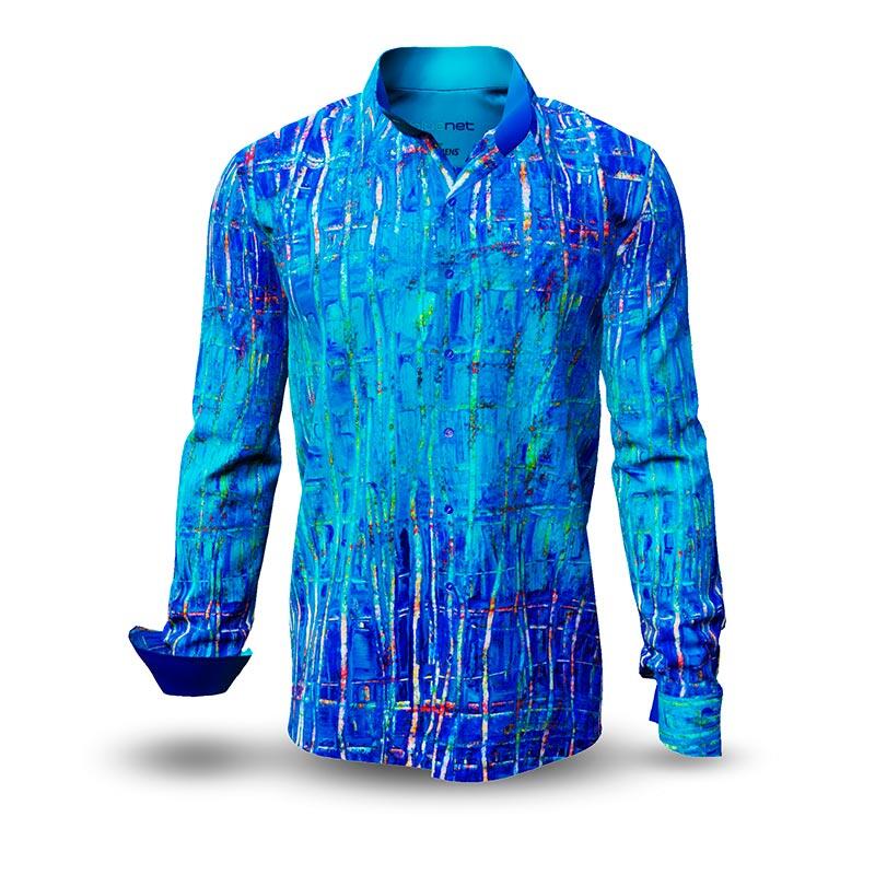 BLUENET - Blue long sleeve shirt - GERMENS artfashion - Unusual long sleeve shirt in 10 sizes - Made in Germany