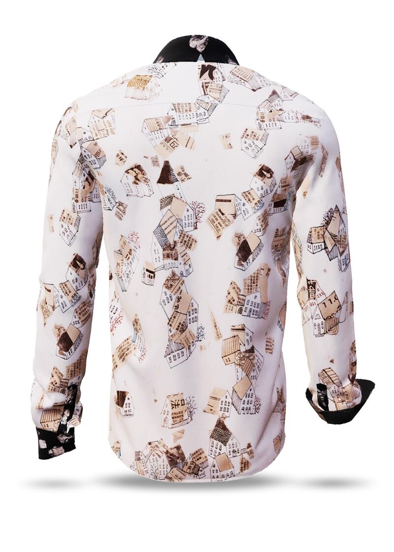 HOUSES - Beige braunes Langarmhemd - GERMENS artfashion - Besonderes Mnnerhemd in geringer Limitierung - Made in Germany