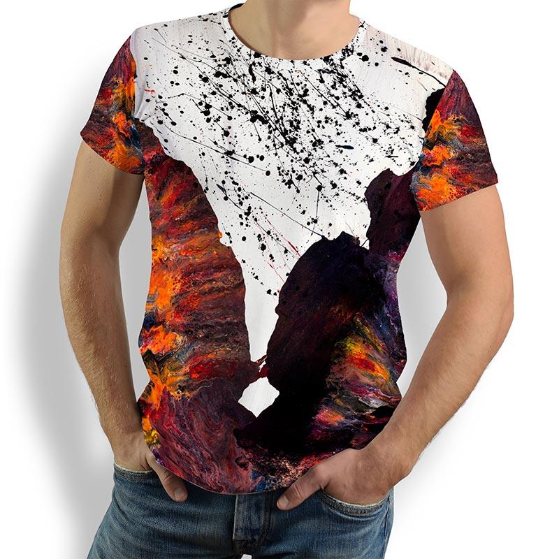 ausgefallene T-Shirts für Männer - FIRE & ICE - 100 % Baumwolle - GERMENS artfashion - Größen S bis 5XL