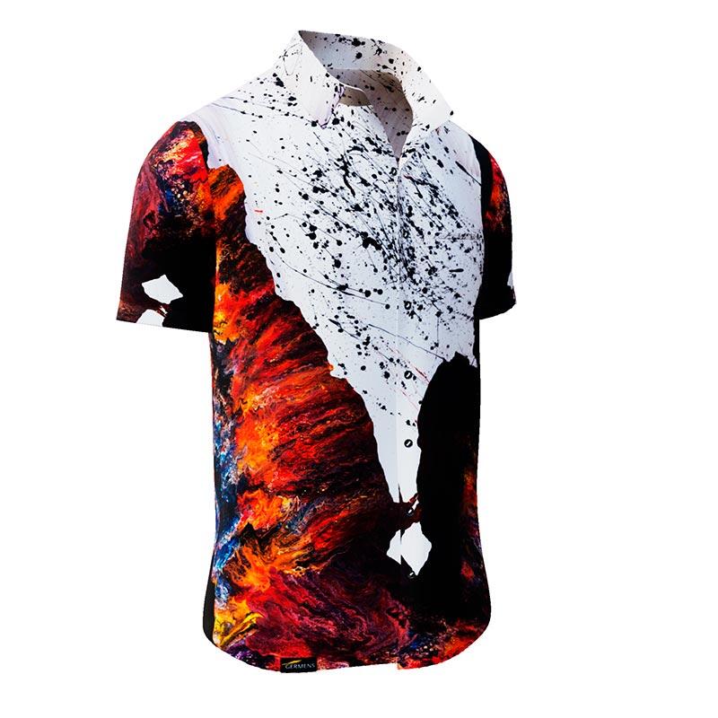 FIRE & ICE - Black white and colored short sleeve shirt - GERMENS