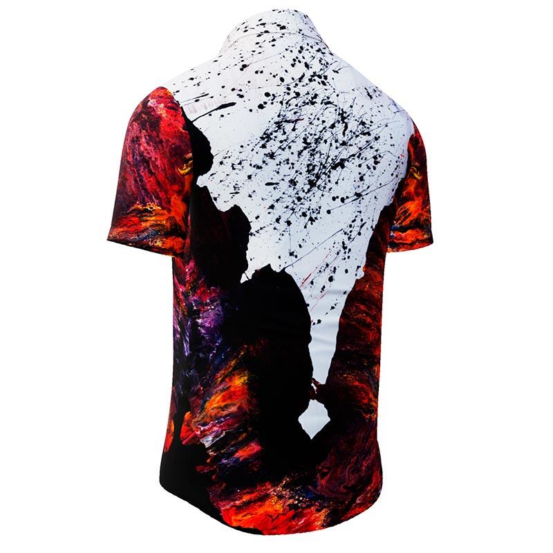 FIRE & ICE - Black white and colored short sleeve shirt - GERMENS - 100 % cotton - very good fit - artist design - 499 pieces limited - Made in Germany