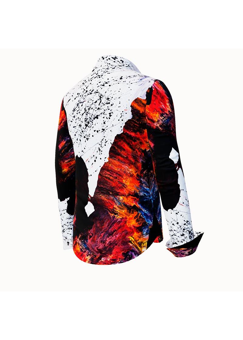 FIRE & ICE - Schwarz weie Bluse mit Rot - GERMENS