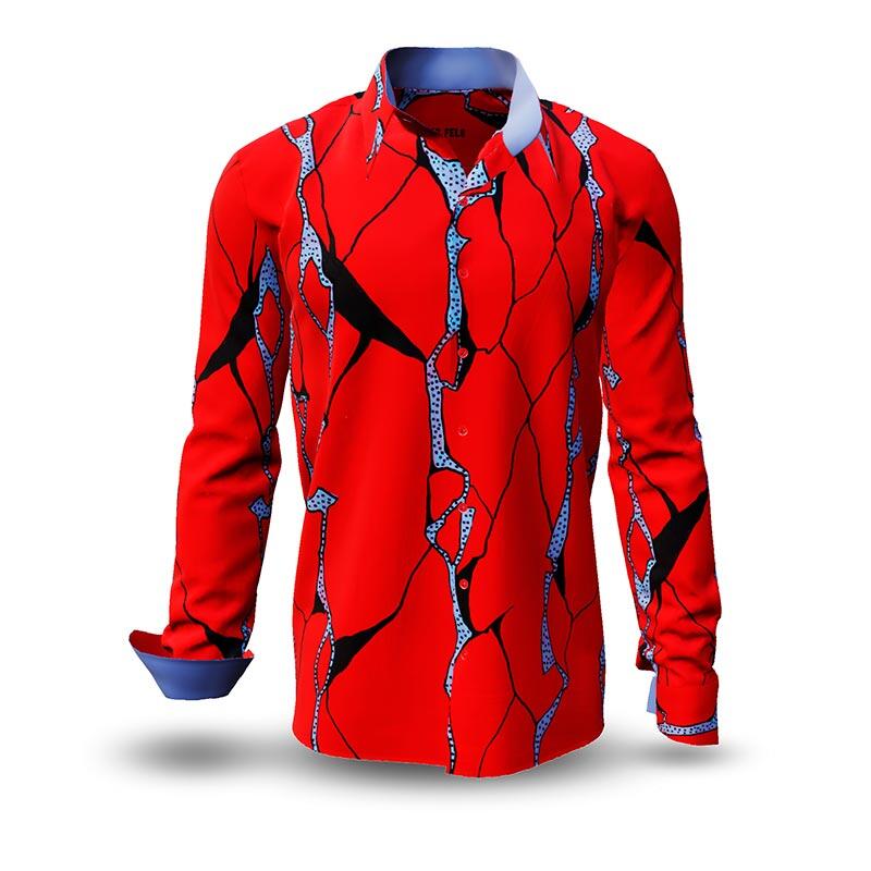 RED FELS - Red long sleeve shirt - GERMENS artfashion - Unusual long sleeve shirt in 10 sizes - Made in Germany