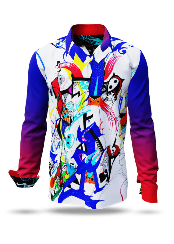 Discover colorful button up shirts for men GIONOXI - 100% cotton