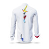 FUNKY - White shirt with artist graphic - GERMENS artfashion - Special long sleeve shirt in small limitation - Made in Germany