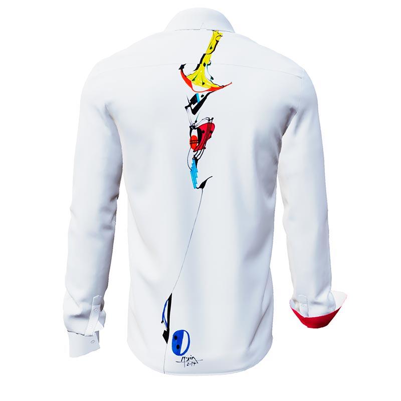 FUNKY - Weißes Hemd mit Künstlergrafik - GERMENS artfashion - Besonderes Männerhemd in geringer Limitierung - Made in Germany