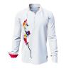 FUNKY - White shirt with artist graphic - GERMENS artfashion - Unusual long sleeve shirt in 10 sizes - Made in Germany