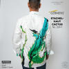 STACHELHAUT CACTUS - White green shirt - GERMENS artfashion - Unique long sleeve shirt designed by artists - Made in Germany