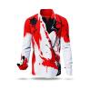 SIEGFRIED - White red black shirt - GERMENS artfashion - Unusual long sleeve shirt in 10 sizes - Made in Germany