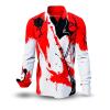 SIEGFRIED - White red black shirt - GERMENS artfashion - Unusual long sleeve shirt in 10 sizes - Made in Germany