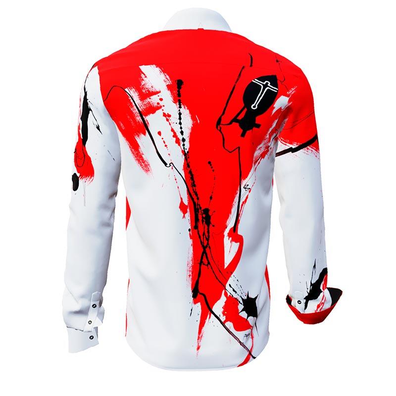 SIEGFRIED - Weiß rot schwarzes Hemd - GERMENS artfashion - Besonderes Männerhemd in geringer Limitierung - Made in Germany