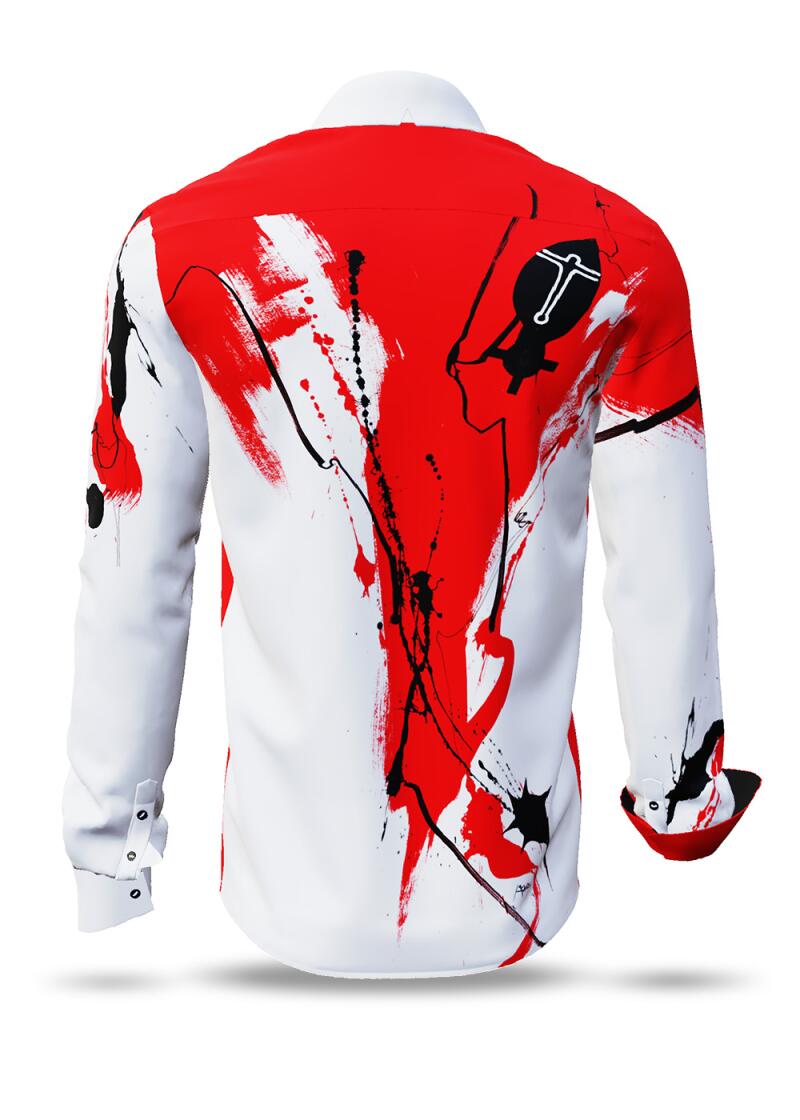 SIEGFRIED - Wei rot schwarzes Hemd - GERMENS artfashion - Besonderes Mnnerhemd in geringer Limitierung - Made in Germany