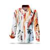 DAY NOMAD - White red black shirt - GERMENS artfashion - Unusual long sleeve shirt in 10 sizes - Made in Germany