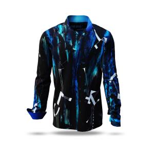 NIGHT NOMAD - Black blue white shirt - GERMENS artfashion...