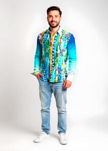 Entdecke bunte Hemden Herren COLUMBU - 100 % Baumwolle