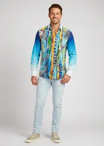 Entdecke bunte Hemden Herren COLUMBU - 100 % Baumwolle