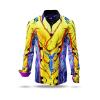 ENKI - Colorful shirt in yellow pink and blue - GERMENS artfashion - Unusual long sleeve shirt in 10 sizes - Made in Germany