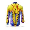 ENKI - Colorful shirt in yellow pink and blue - GERMENS artfashion - Special long sleeve shirt in small limitation - Made in Germany