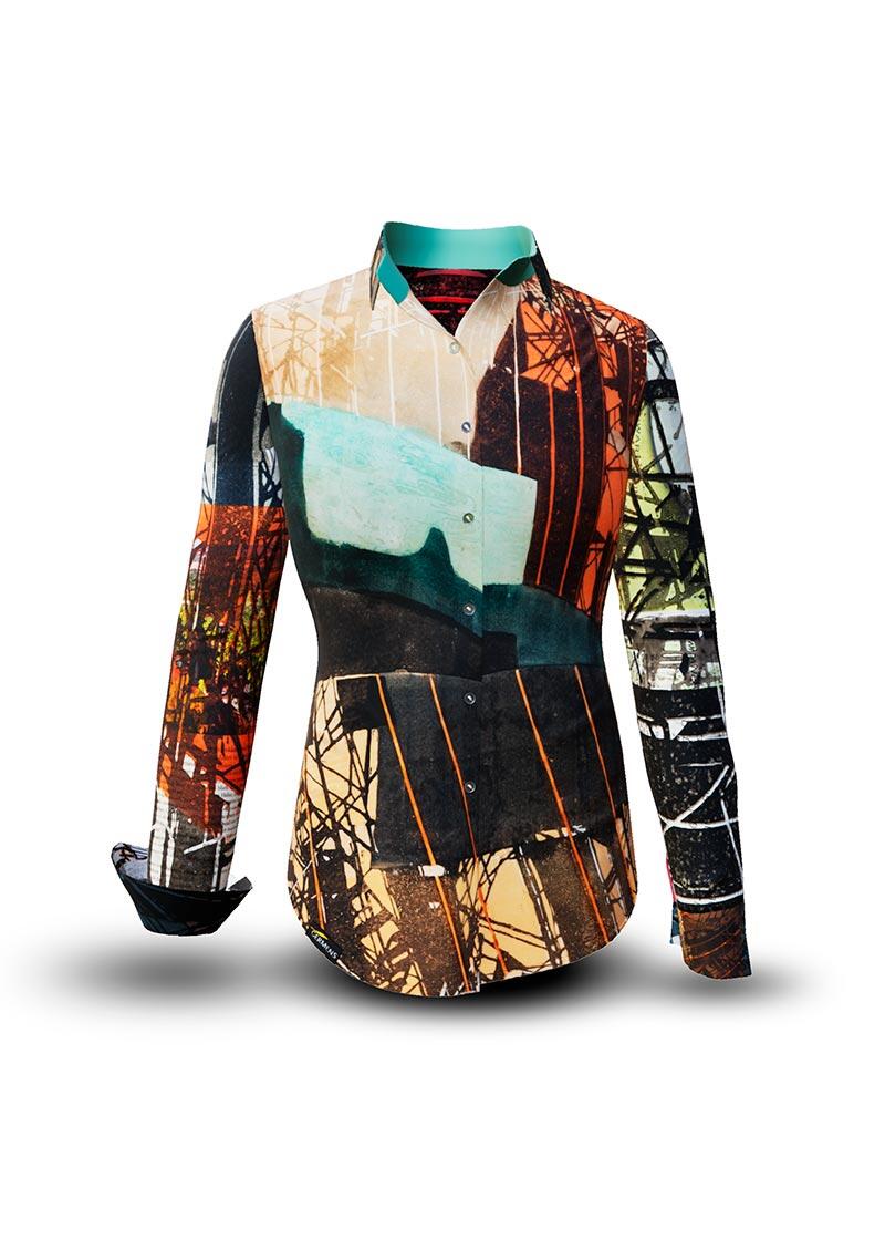 NEW YORK FACTORY - Coole Bluse - GERMENS artfashion - 100 % Baumwolle - sehr gute Passform - Künstlerdesign - 99 Stück limitiert - 6 Größen von XS - XXL - Made in Germany