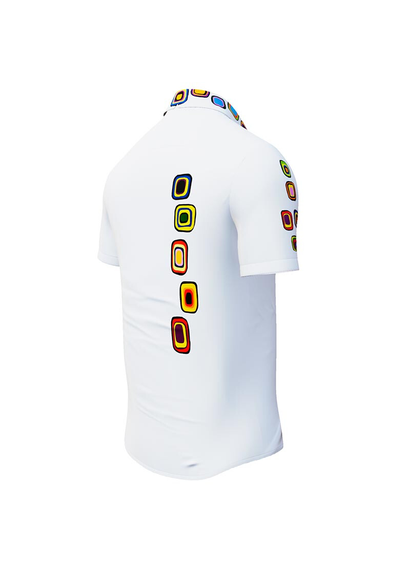 SUMMER RAIN - White colorful short sleeve shirt - GERMENS