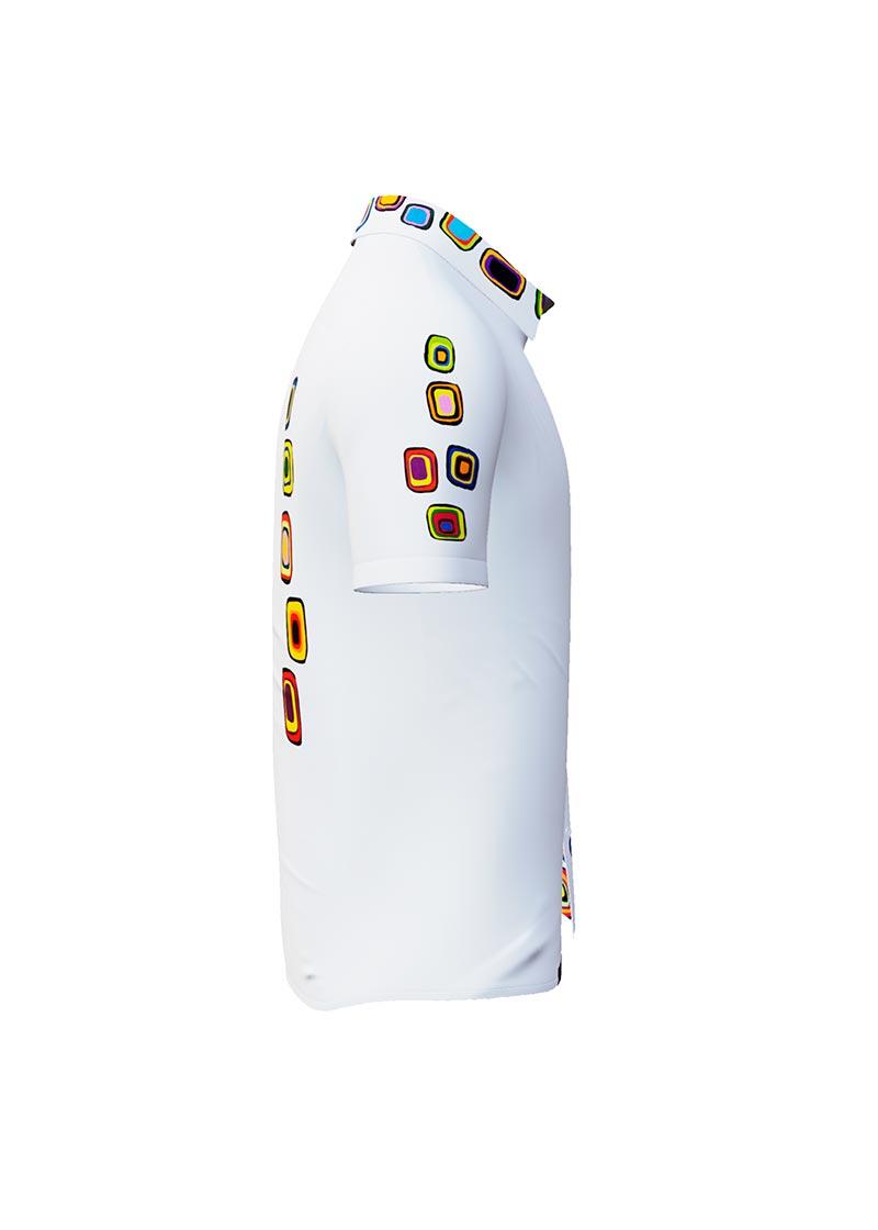 SUMMER RAIN - White colorful short sleeve shirt - GERMENS