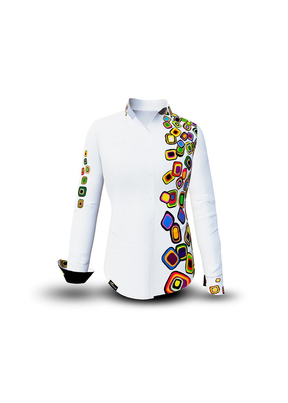SUMMER RAIN - Weie Bluse mit bunten Grafiken - GERMENS...