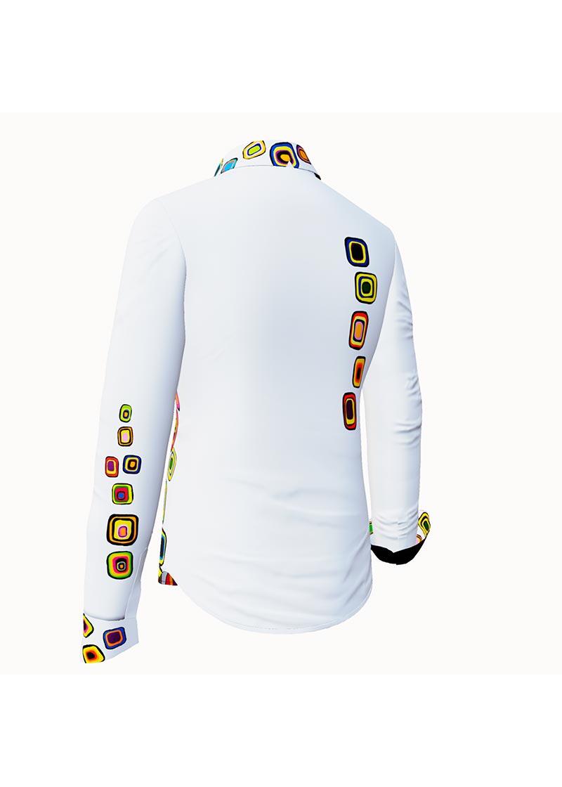 SUMMER RAIN - White blouse with colorful graphics - GERMENS artfashion - Extraordinary ladies blouse - 100 % cotton - Made in Germany