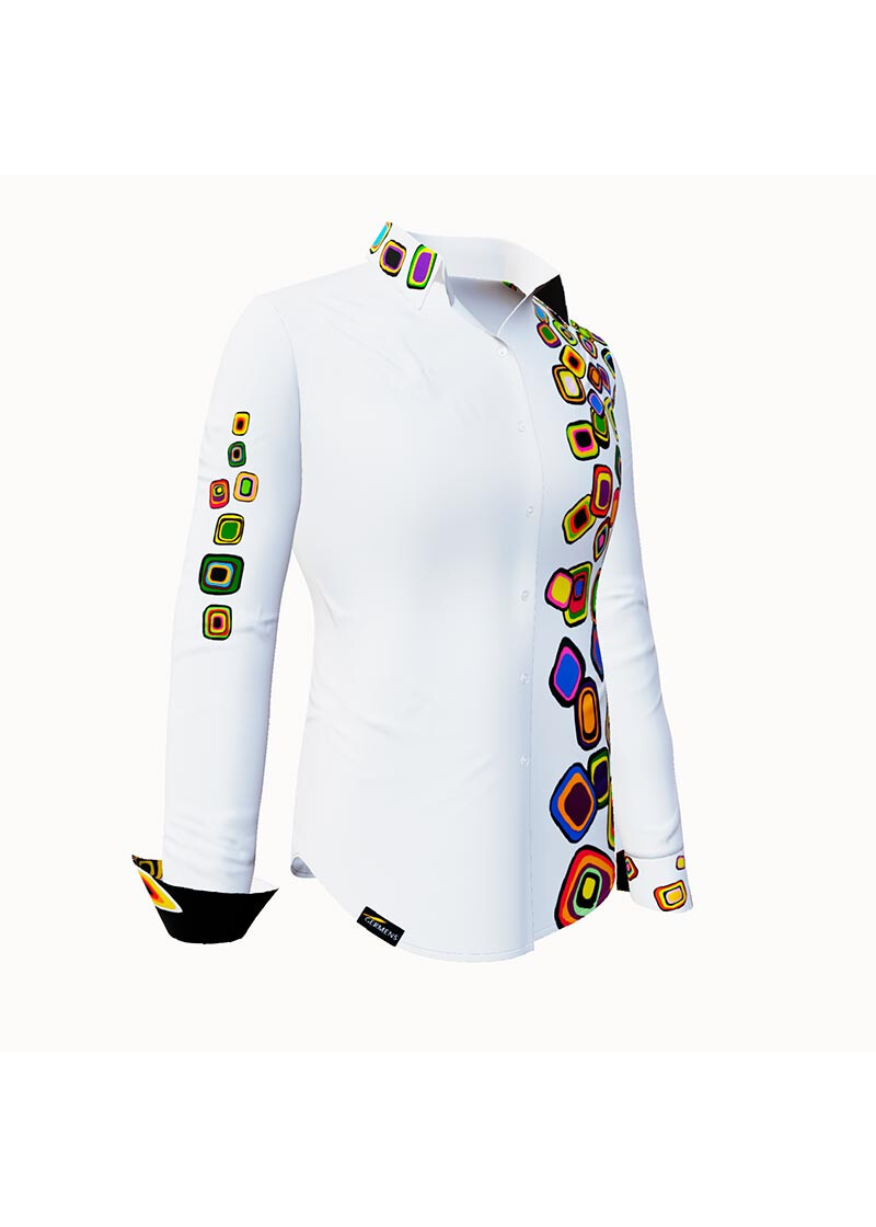 SUMMER RAIN - White colorful blouse - GERMENS