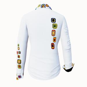 SUMMER RAIN - White blouse with colorful graphics -...