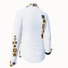 SUMMER RAIN - White blouse with colorful graphics - GERMENS artfashion - Extraordinary ladies blouse - 100 % cotton - Made in Germany