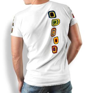 SUMMER RAIN - White colorful Tshirt - GERMENS artfashion...