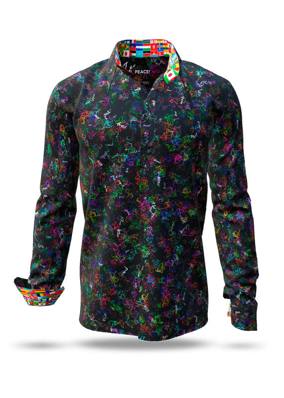 Entdecke bunte Hemden Herren PEACE! - 100 % Baumwolle