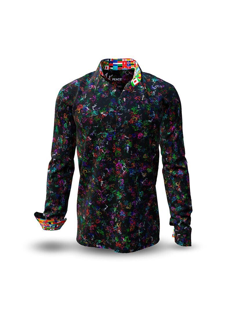 Discover Button Up Shirt PEACE! - 100 % cotton