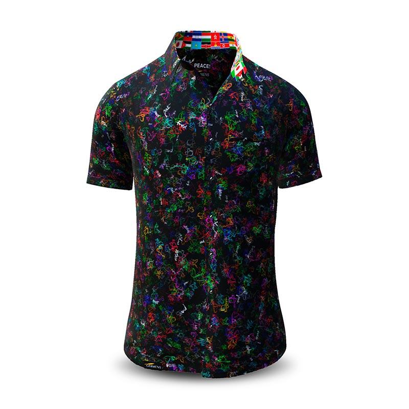 Sommerhemd Herren PEACE! - 100 % Baumwolle - 10 Größen von XS - 6XL - außergewöhnliches Design - feinste Verarbeitung - Stoffe Made in Germany - limitiert und exklusiv
