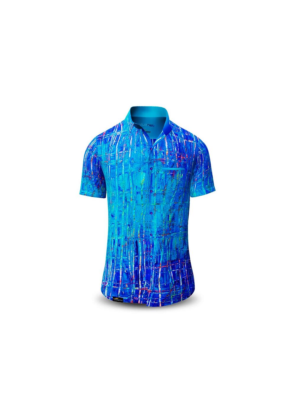 BLUENET - Blue short sleeve shirt - GERMENS artfashion -...