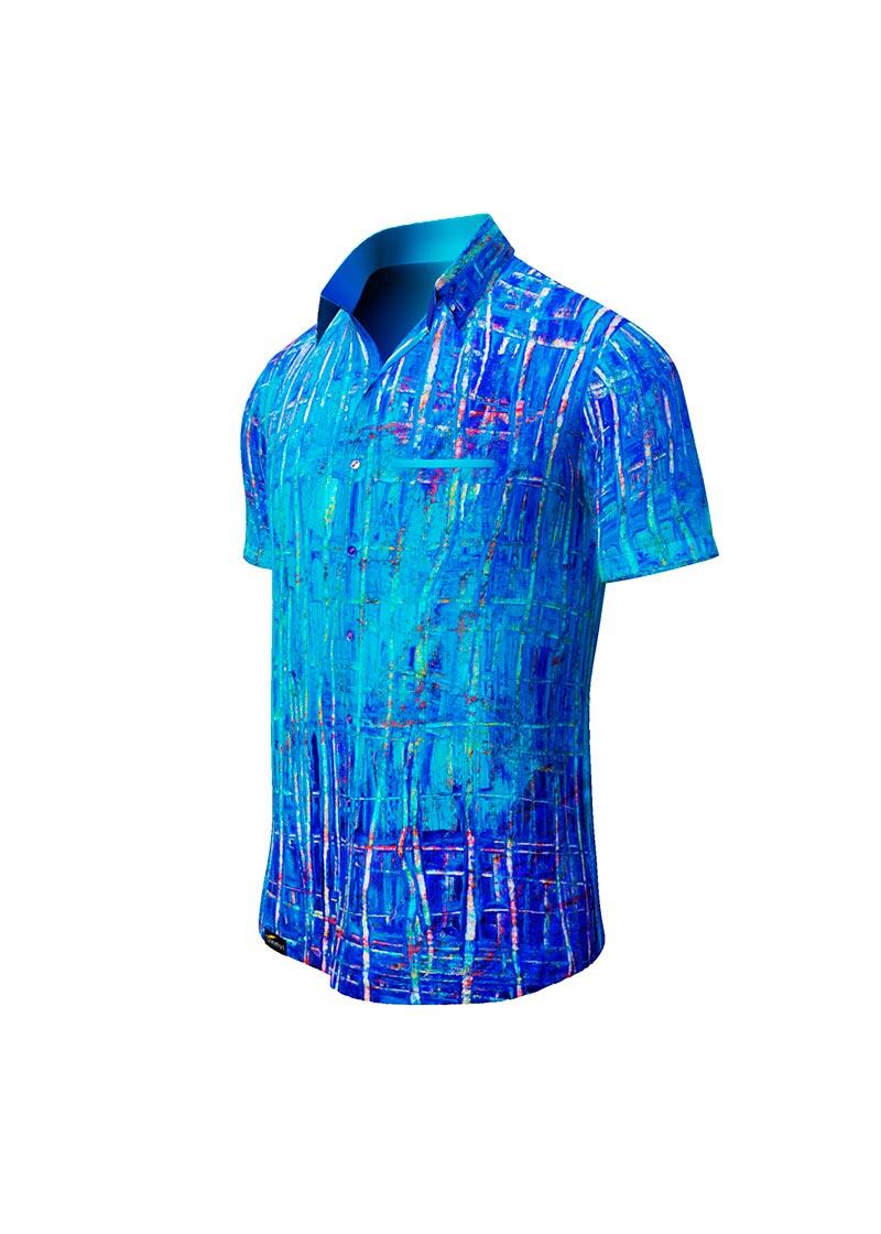 BLUENET - Blue short sleeve shirt - GERMENS