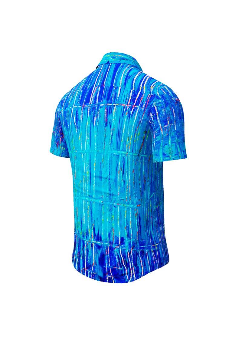 BLUENET - Blue short sleeve shirt - GERMENS