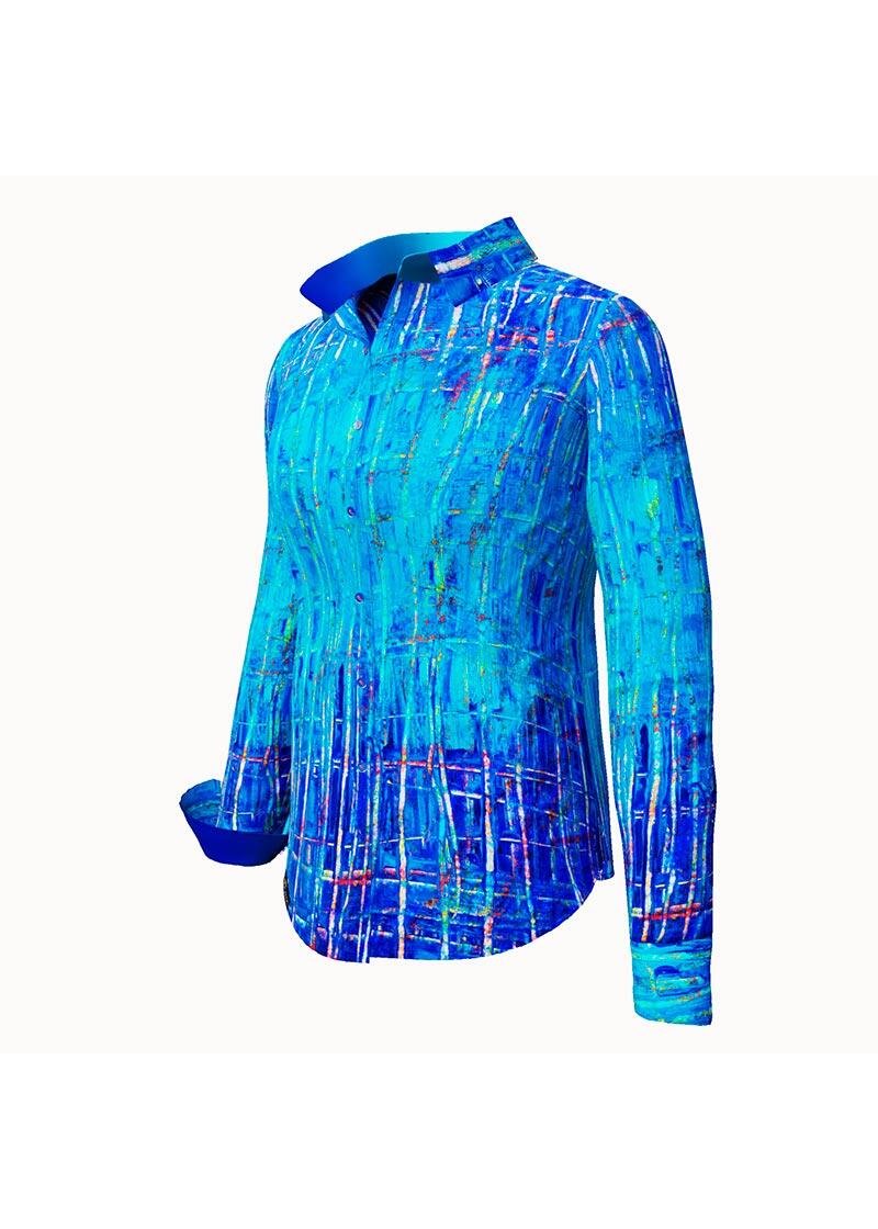 BLUENET - Blue cotton blouse - GERMENS