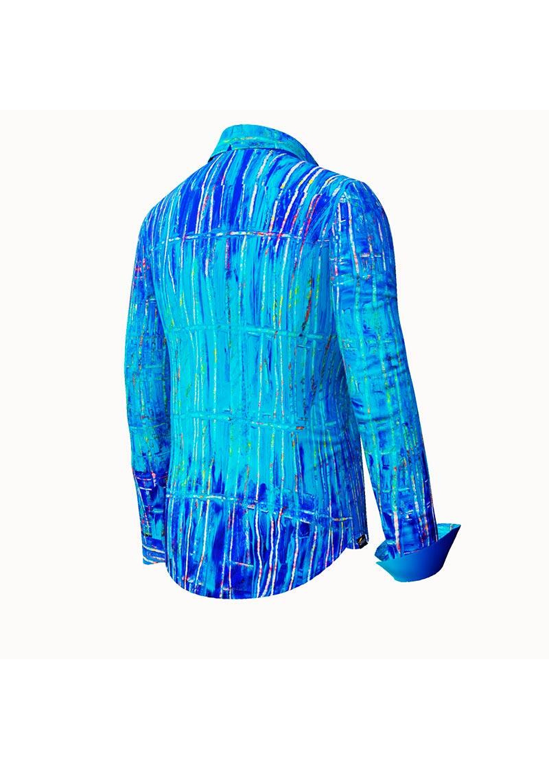 BLUENET - Blue cotton blouse - GERMENS