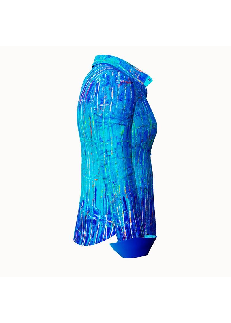 BLUENET - Blue cotton blouse - GERMENS
