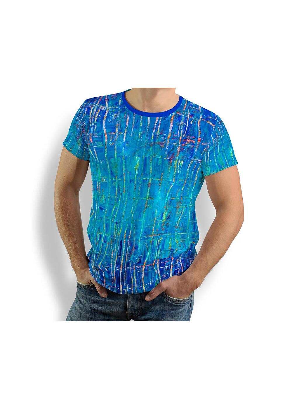 BLUENET - Blaues Baumwoll T-Shirt - 100 % Baumwolle -...