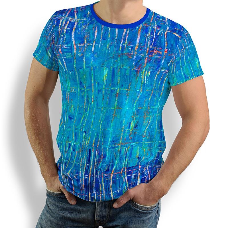 BLUENET - Blaues Baumwoll T-Shirt - 100 % Baumwolle -...