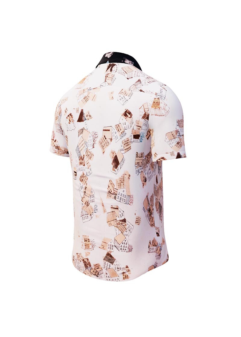 HOUSES - Beige brown short sleeve shirt - GERMENS