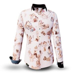 HOUSES - Beige brown blouse - GERMENS artfashion - 100 %...