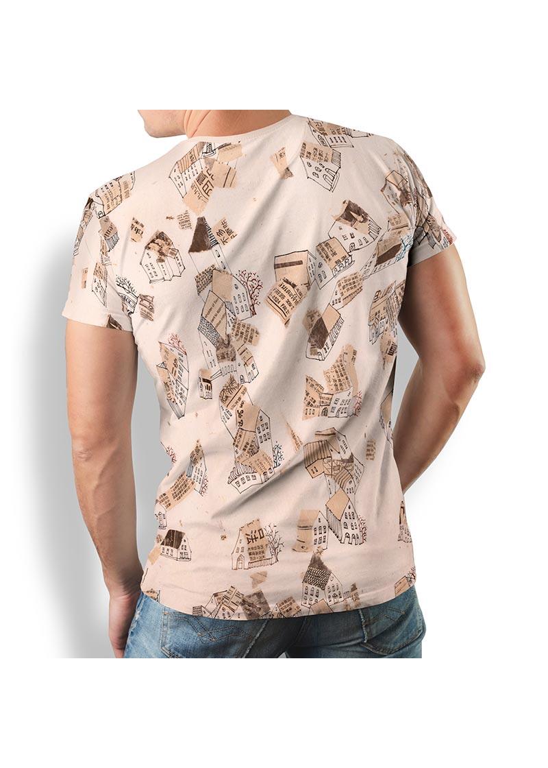 HOUSES - Beige brown t-shirt - GERMENS - 100% cotton - GERMENS artfashion - 8 sizes S-5XL