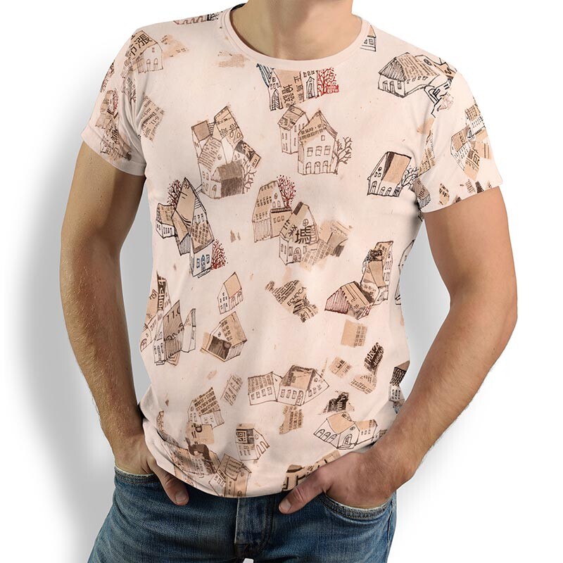 Unique T-shirts for men - HOUSES - 100% cotton - GERMENS artfashion - Sizes S to 5XL