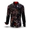 NACHTFUNKELN - Dark long sleeve shirt - GERMENS artfashion - Exceptional mens shirt - 100 % cotton - Made in Germany