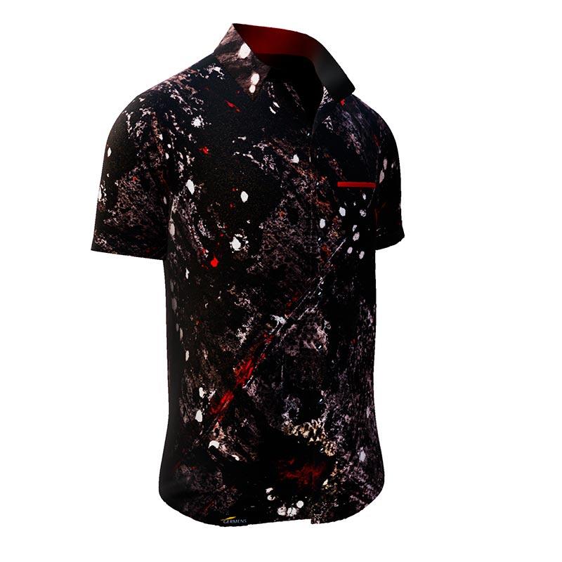 NACHTFUNKELN - Dark short sleeve shirt - GERMENS artfashion - 100 % cotton - very good fit - artist design - 499 pieces limited - Made in Germany