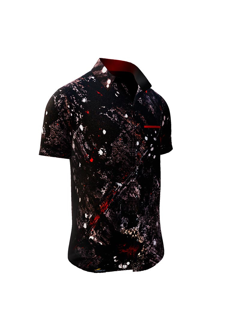 NACHTFUNKELN - Dark short sleeve shirt - GERMENS artfashion - 100 % cotton - very good fit - artist design - 499 pieces limited - Made in Germany