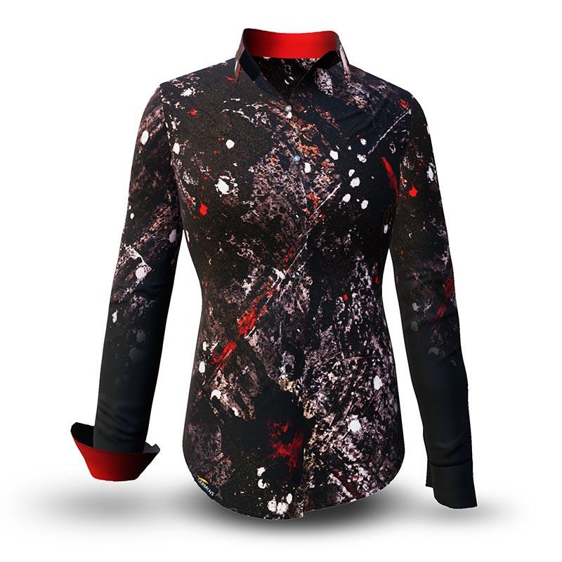 NACHTFUNKELN - Dunkle Bluse - GERMENS artfashion - 100 % Baumwolle - sehr gute Passform - Künstlerdesign - 99 Stück limitiert - 6 Größen von XS - XXL - Made in Germany